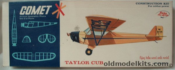 Comet Taylor Cub - 18 inch Wingspan Flying Balsa Airplane Model, 3602-98 plastic model kit